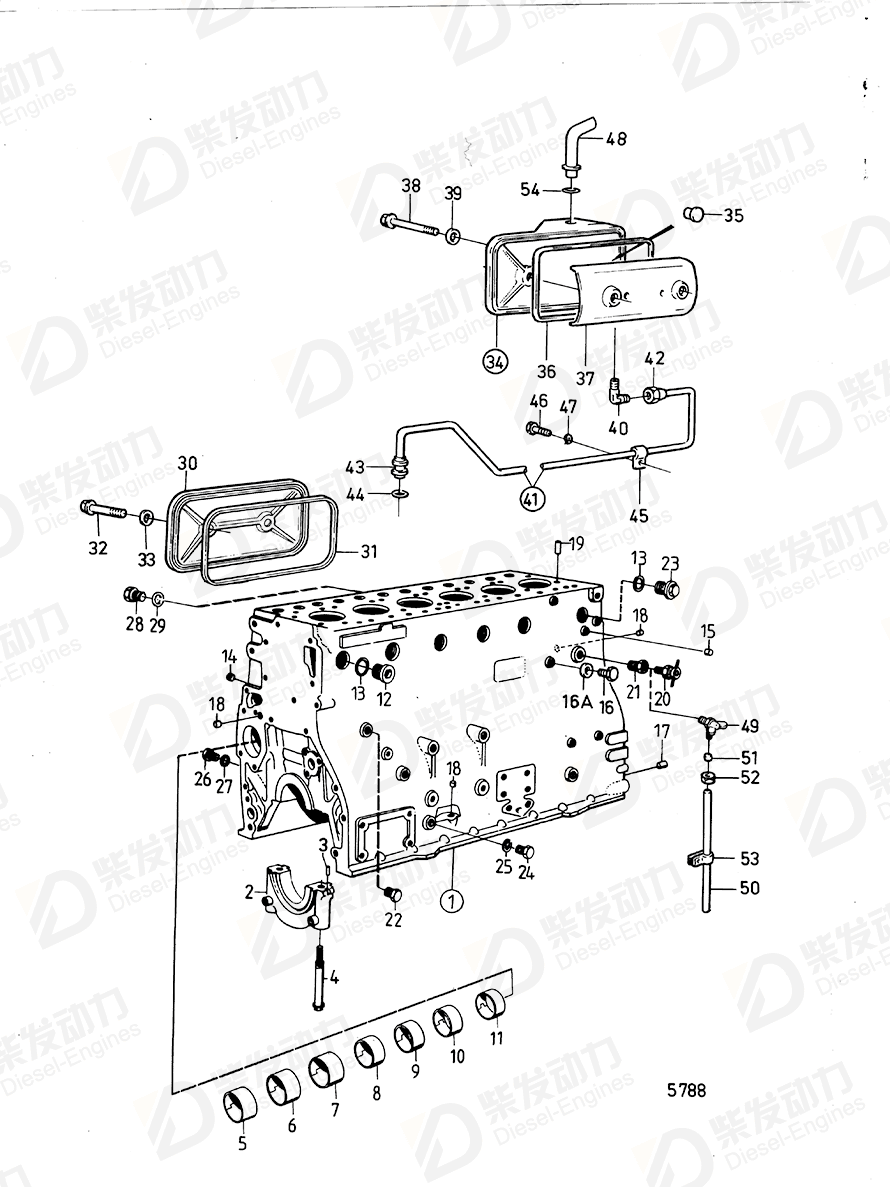 VOLVO Cylinder Block 466150 Drawing